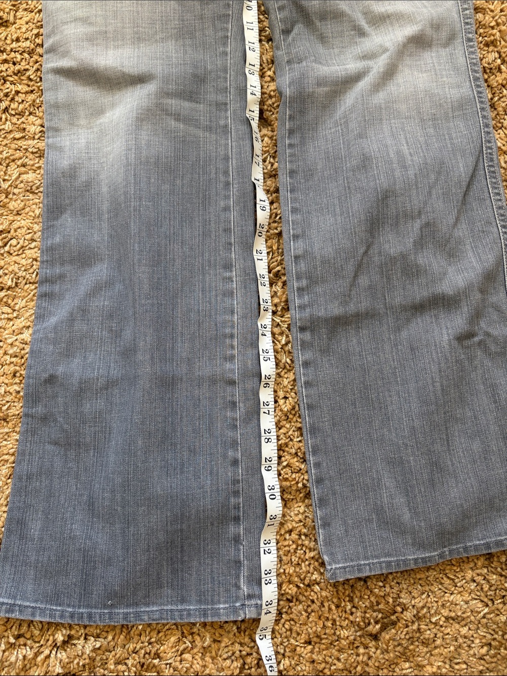 7 For All Mankind Faded Light grey Flared Jeans - Picture 2 of 3